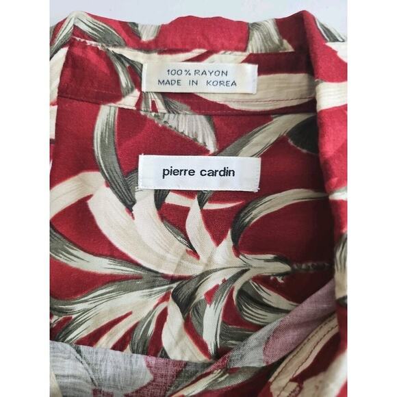 Pierre Cardin~Men's Size XL~Brown Hawaiian Shirt Rayon Short Sleeve Floral Prnt. - Picture 7 of 10